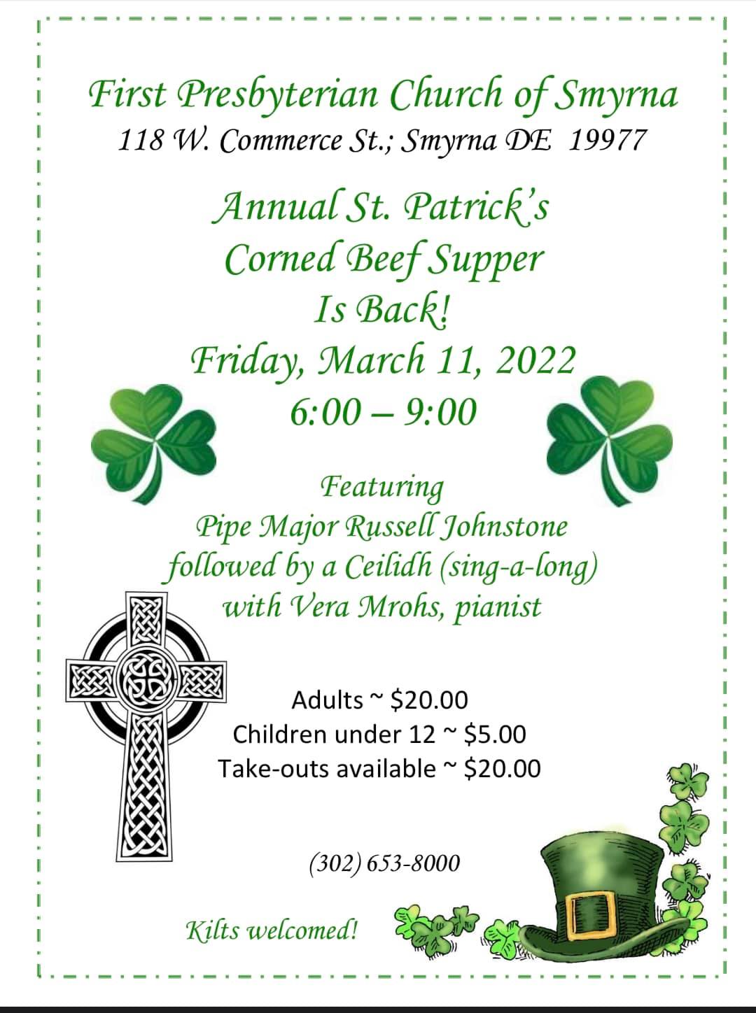 Read more about the article Annual St. Patrick’s Corned Beef Supper